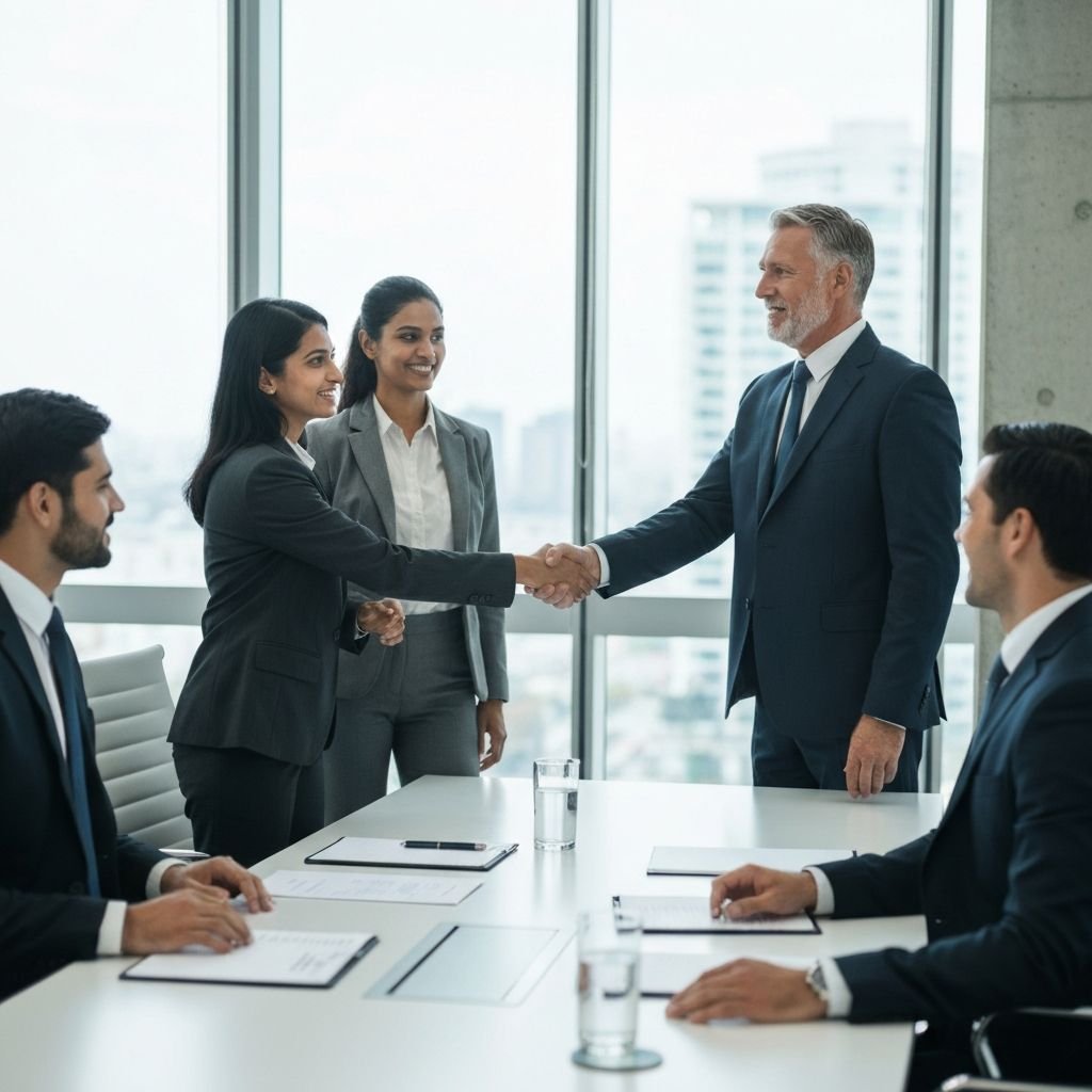 Business partnership meeting